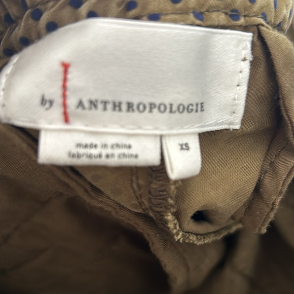 by Anthropologie Olive green and blue polka-dot joggers size XS - Picture 6 of 8